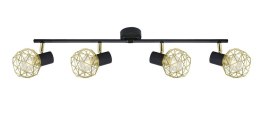 Lampa ścienna sufitowa listwa czarno-złota 4x40W E14 Acrobat Candellux 94-66657