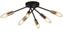 Lampa sufitowa czarno-złota 6x40W E14 Tiara Candellux 36-79718