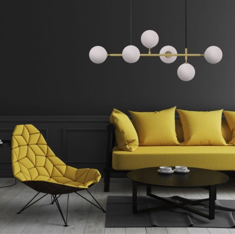 Lampa wisząca Alisa zlota białe kule