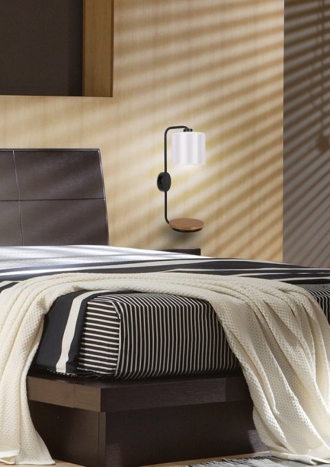 Kinkiet czarny lampa ścienna z półką 40W E14 Alpine Candellux 21-76694