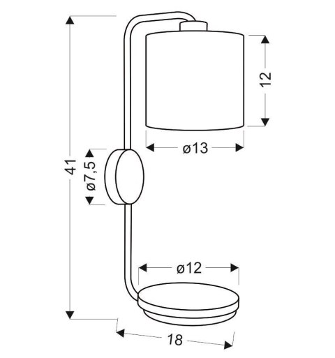 Kinkiet czarny lampa ścienna z półką 40W E14 Alpine Candellux 21-76694