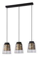 Lampa wisząca czarno-złota szklany klosz 3x60W E27 Fresno Candellux 33-78094