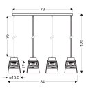 Lampa wisząca czarno-złota szklany klosz 3x60W E27 Fresno Candellux 33-78094