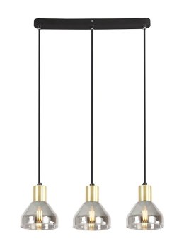 Lampa wisząca listwa czarna/złota szkło E14 3x40W Gregory Candellux 33-79008