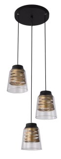 Lampa wisząca talerz czarno-złota szklana 3x60W Fresno Candellux 33-78988