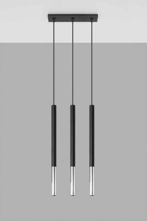 Lampa wisząca MOZAICA 3L czarny/chrom