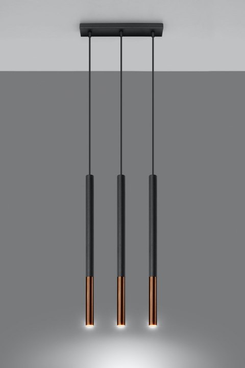 Lampa wisząca MOZAICA 3L czarny/miedź