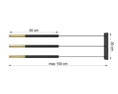 Lampa wisząca tuby MOZAICA 3L czarny/złoto