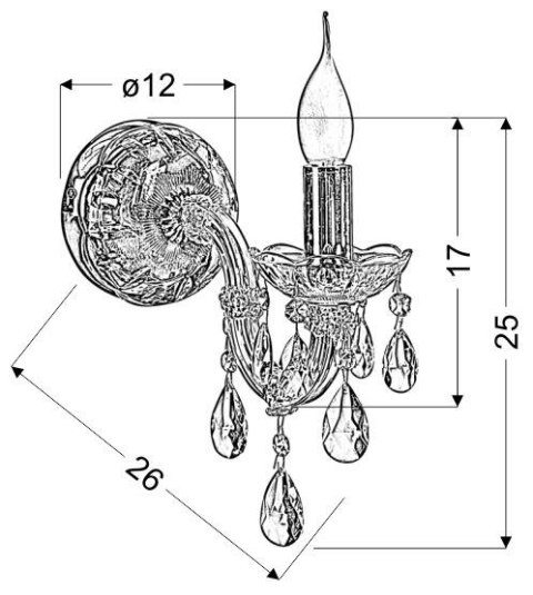 LAMPA ŚCIENNA KINKIET CANDELLUX MARIA TERESA 21-95742 E14 ZŁOTY