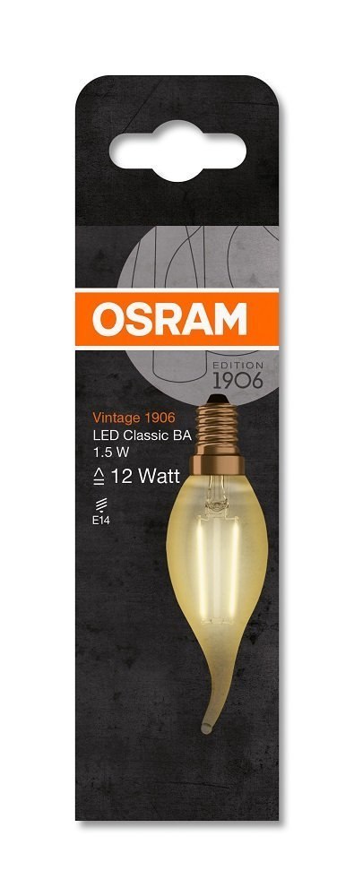 Żarówka LED E14 1,5W 120LM 2400K VINTAGE BA12 świeca OSRAM.