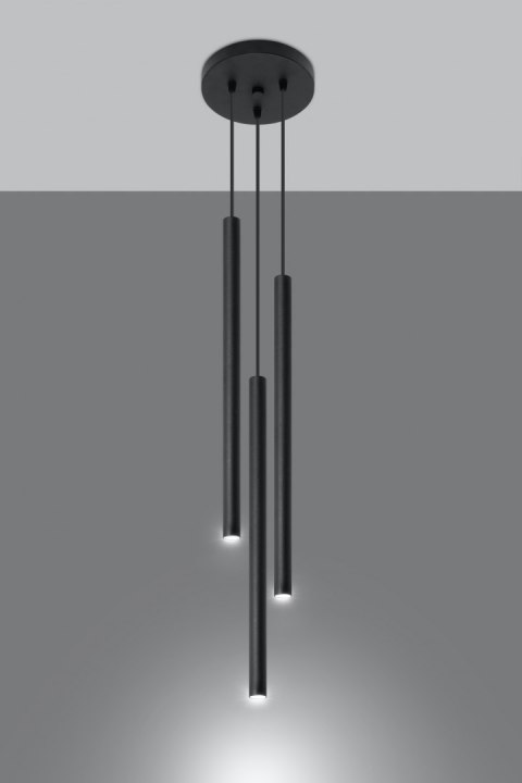 Lampa Wisząca PASTELO 3P Czarna
