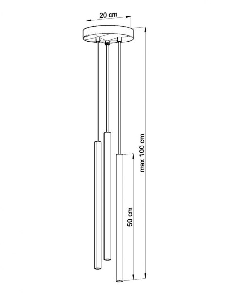 Lampa Wisząca PASTELO 3P Czarna